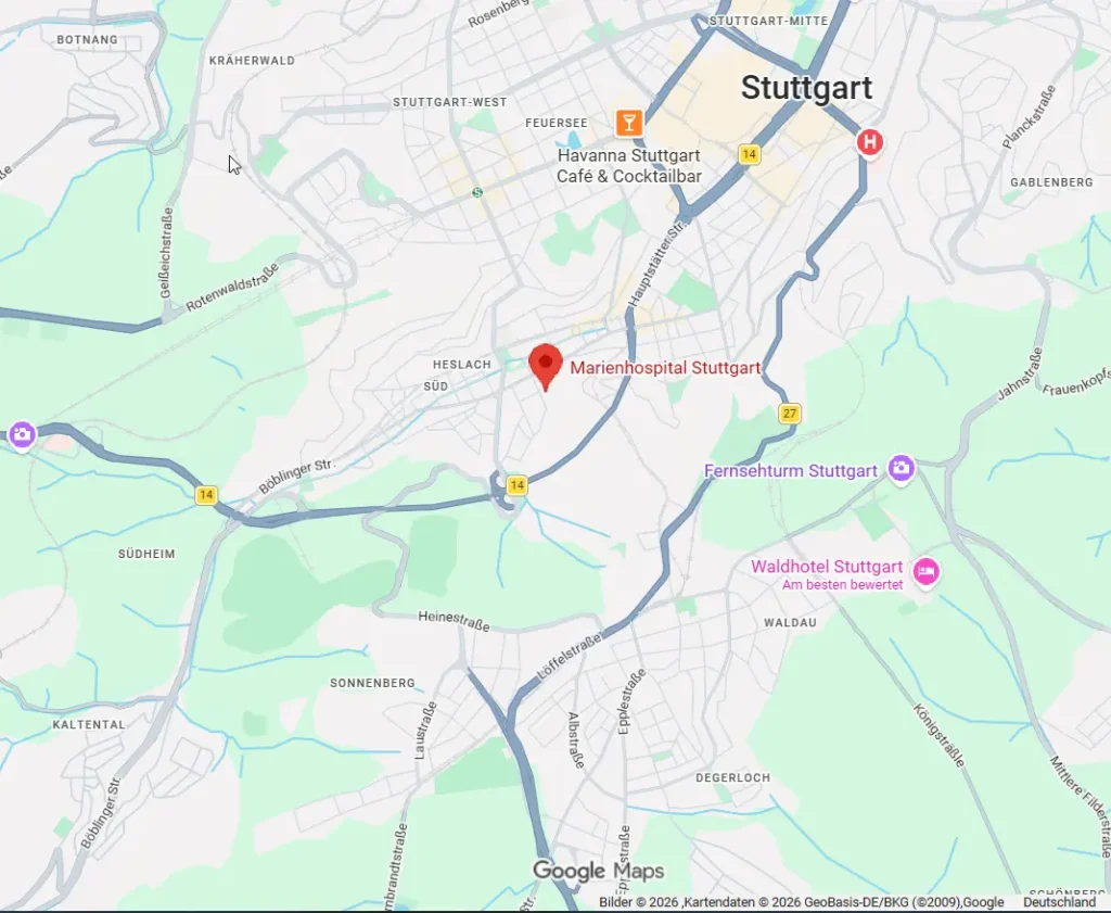 Standort des Marienhospitals Stuttgart